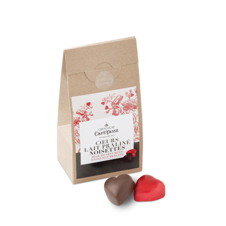 Milk Chocolate hearts praliné crispy