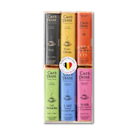 Assortment of 6 Belgian Chocolate Bars 45 g – 6 for the Price of 5