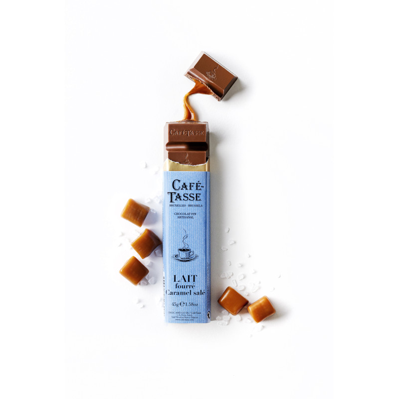 Barre de chocolat au Lait fourré Caramel Salé