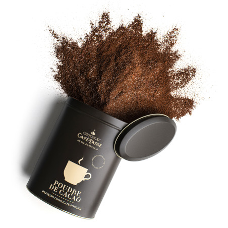 Blikken doos met Cacaopoeder