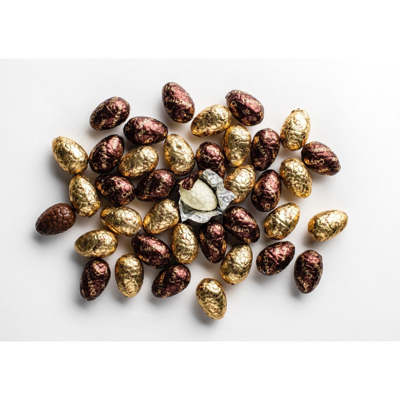 Chocolate eggs dark,milk, white praliné
