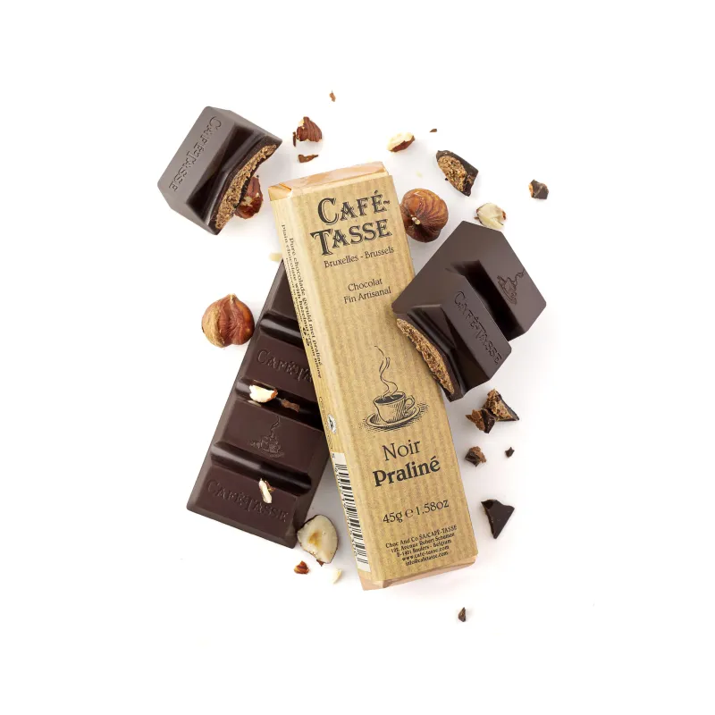 Reep pure chocolade met hazelnootpraliné 45 g – foto 2