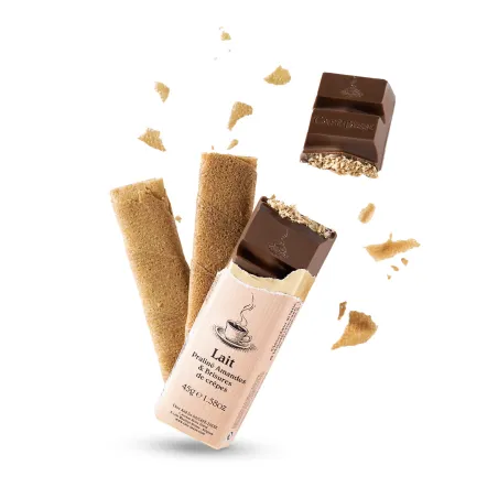 Milk Chocolate Bar with Almond Praline & Crispy Crêpes 45 g – photo 2