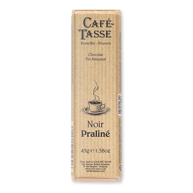 Reep pure chocolade met hazelnootpraliné 45 g