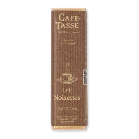 Milk chocolate bar with hazelnuts