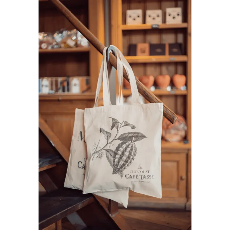 Katoenen tas Café-Tasse – illustratie cacaovrucht