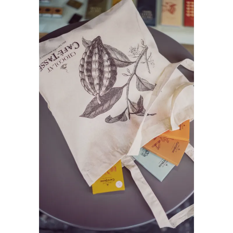 Katoenen tas Café-Tasse – illustratie cacaovrucht