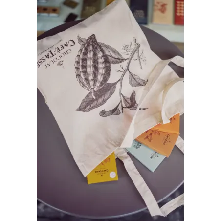 Katoenen tas Café-Tasse – illustratie cacaovrucht