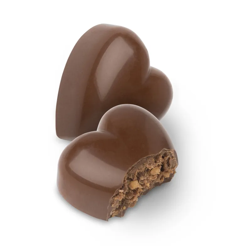 Réglette 6 cœurs chocolat au lait praliné noisettes croustillant 76 g – photo 2
