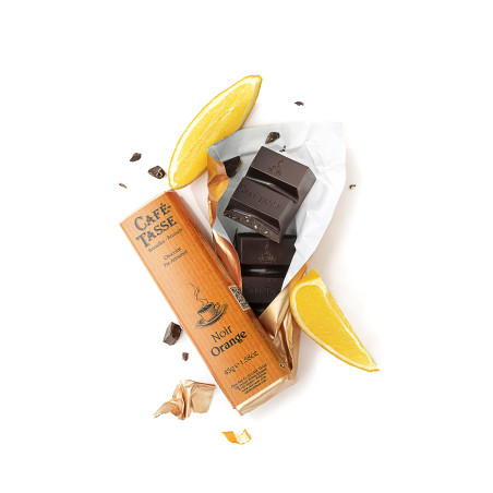 Pure chocolade reep met Sinaasappelschil