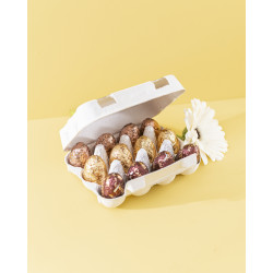 Oeufs chocolat noir, lait, blanc praliné