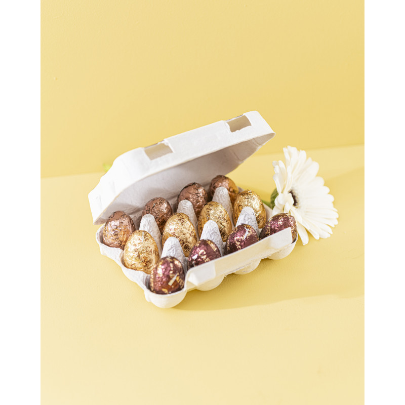 Oeufs chocolat noir, lait, blanc praliné