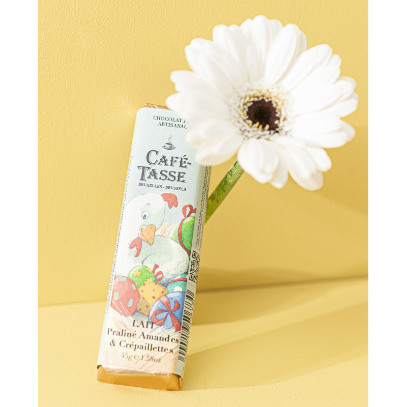 Milk chocolate bar with Almond praliné & Crispy Crêpes - EASTER