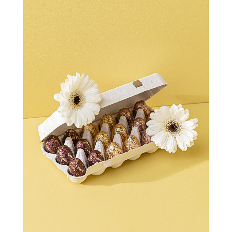 Oeufs chocolat noir, lait, blanc praliné