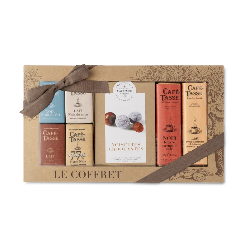 Mix Gift Box – 16 Mini Bars, 2 Chocolate Bars & Coated Hazelnuts 314 g
