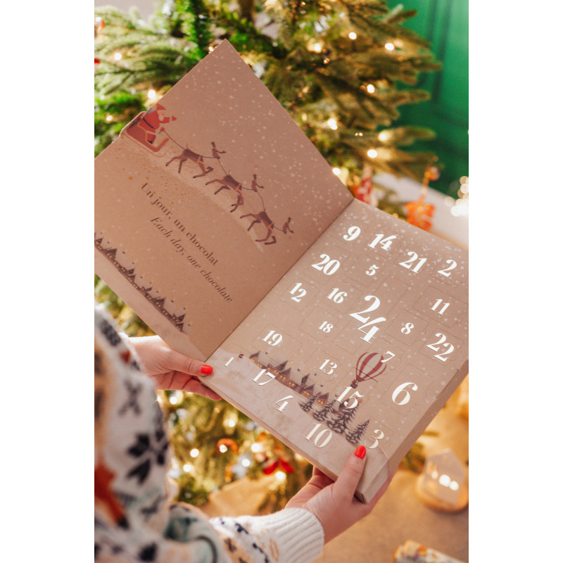 Adventskalender met assortiment chocoladen