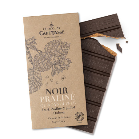 Melkchocoladereep met pistachepraliné en gepofte rijst