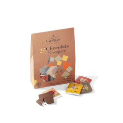 Pochette de 24 carrés de chocolats assortis