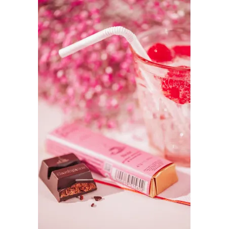 Bâton de chocolat noir praliné amandes & framboise 45 g – photo 3