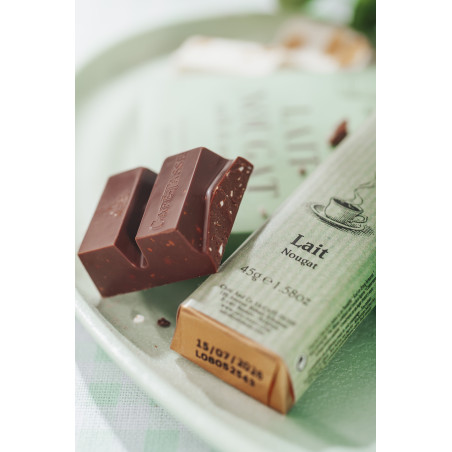 Melkchocolade reep met Nougat stukjes