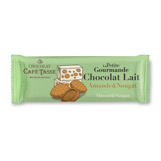 Mini tablette La Petite Gourmande chocolat au lait, amandes et nougat 25 g Café-Tasse