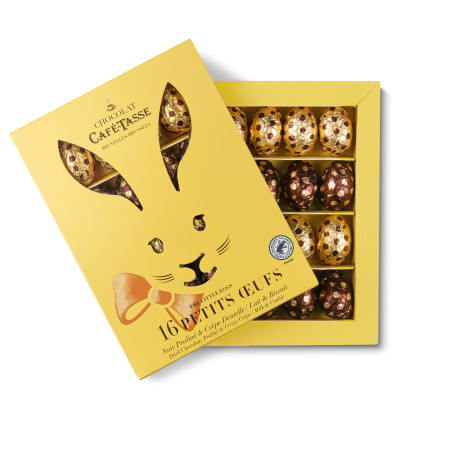 Boîte lapin Oeufs en chocolat assortis