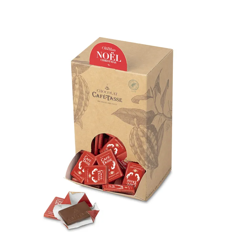 Display 1,5 kg minitabletjes Kerst – Melk & gezouten karamel