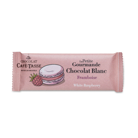 La Petite Gourmande mini bar, white chocolate with raspberry, 25 g, Café-Tasse