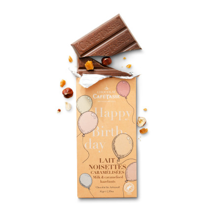 Tablette Chocolat Lait Noisette Caramel - Anniversaire