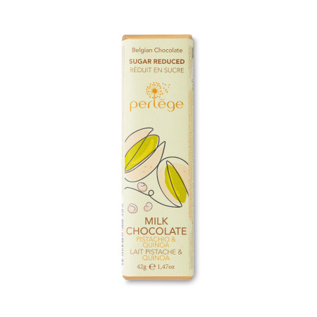 Perlège Melkchocolade Quinoa Pistache Stevia 42g