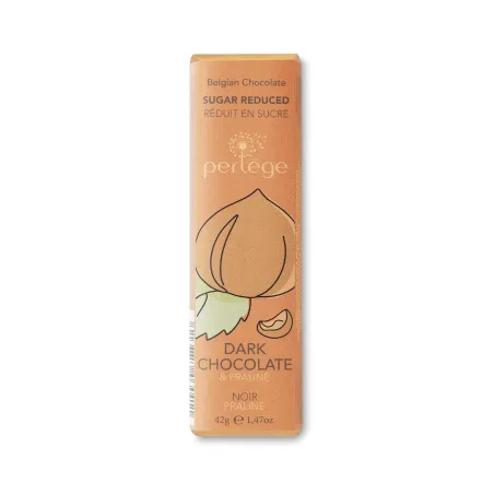Perlège – Dark Chocolate Hazelnut Praline Stick, Reduced Sugar, with Stevia 42 g