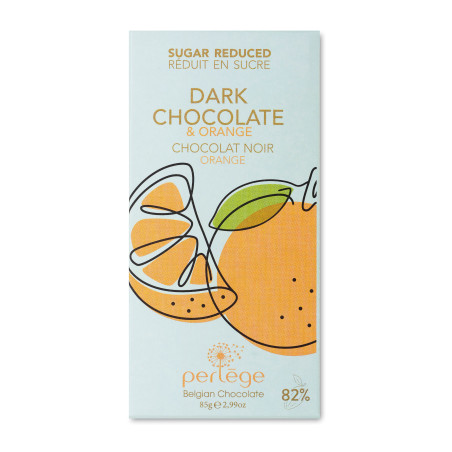Perlège Dark Chocolate Orange Stevia Bar 85g | Sugar Reduced