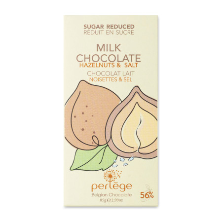 Perlège Milk Chocolate Salted Hazelnuts Stevia Bar 85g | Sugar Reduced