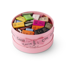 Pink Hat Box - 100 Assorted Mini Chocolate Bars