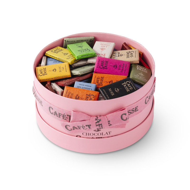 Pink Hat Box - 100 Assorted Mini Chocolate Bars