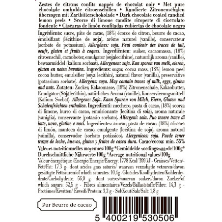 Citronnettes enrobées de chocolat Noir