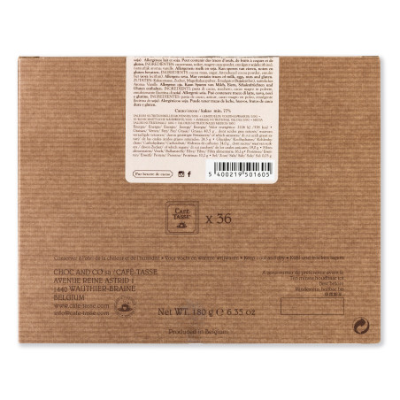 Koffie Set Pure chocolade 77%, 36 napolitains