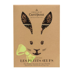 Boîte lapin Oeufs en chocolat Noir & Crêpes dentelles
