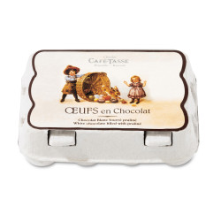 Boîte oeufs praliné chocolat Blanc praliné