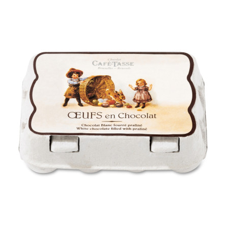 Boîte oeufs praliné chocolat Blanc praliné