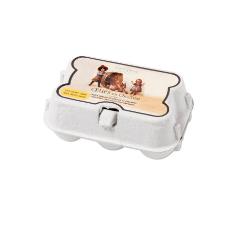 Oeufs chocolat noir, lait, blanc praliné