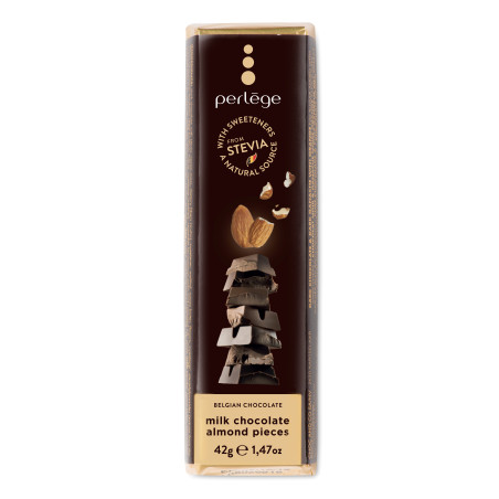 Melkchocolade reep met geroosterde amandelen (Stevia)