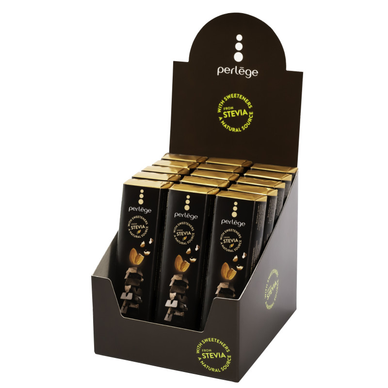 Melkchocolade reep met geroosterde amandelen (Stevia)