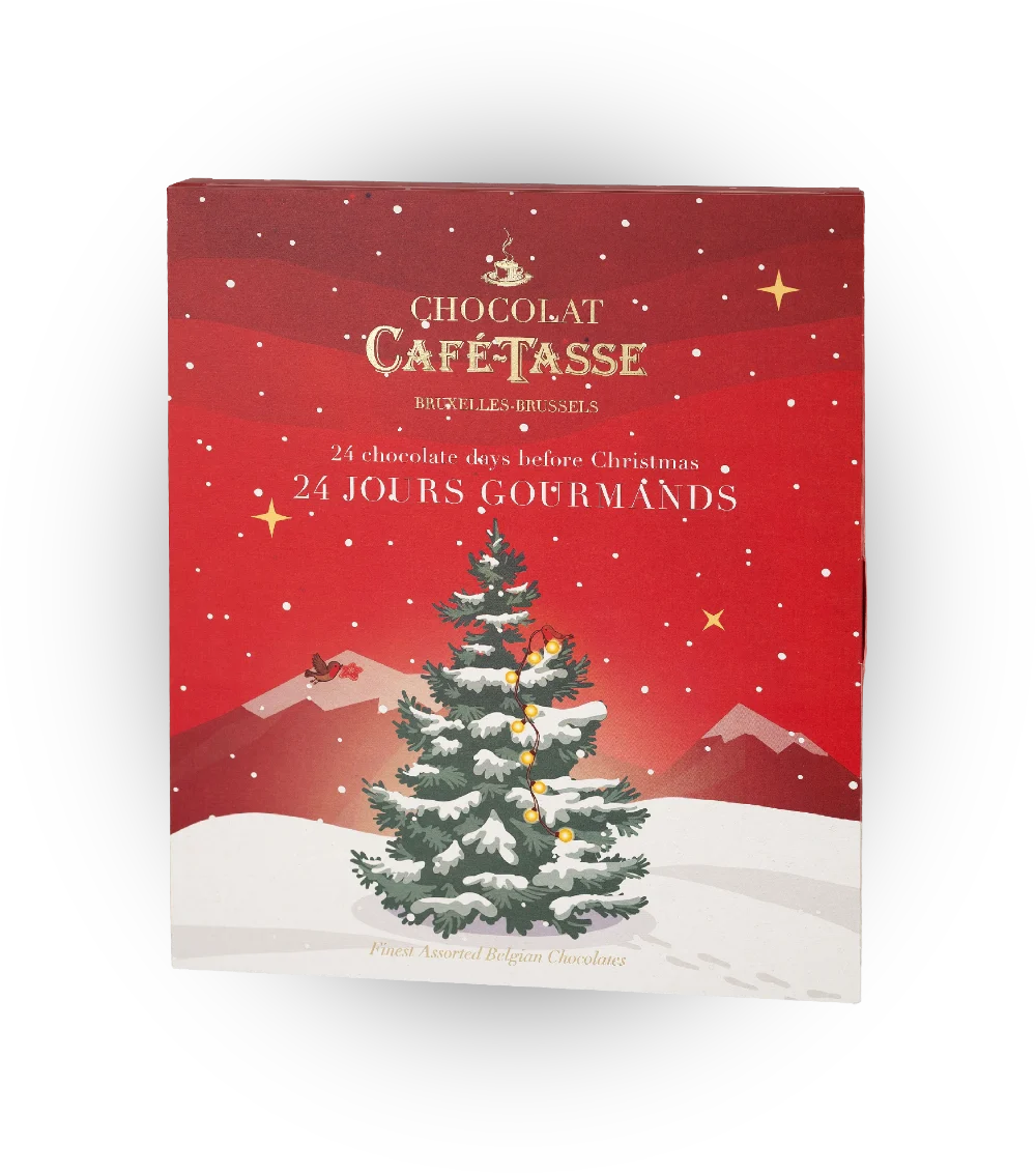 Café-Tasse Advent calendar – 24 assorted Belgian chocolates